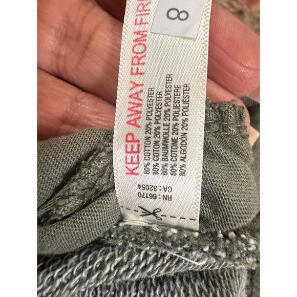 Free People Women’s Olive Green Graphic Sweatshirt Cotton & Polyester Crewneck S - Picture 8 of 9